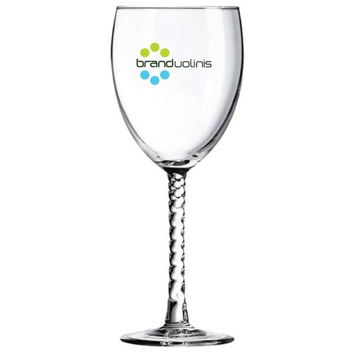 Custom Printed Swirled Stem Wine Glass