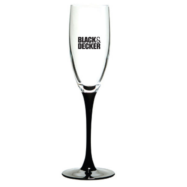 Custom Printed Black Stem Flutes